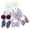 Purple, variant on 5Pcs Hair Ring Plaid Print Bowknot Plush Ball Decor Hair Ties High Elastic Girl Ponytail Holder Hair Accessories