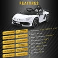 thumbnail image 6 of Nasitip Ride on Car for Kids,12V Licensed Lamborghini Electric Vehicles Sports Car with Control,2 Speeds,LED Headlights,Hydraulic Doors,White, 6 of 7