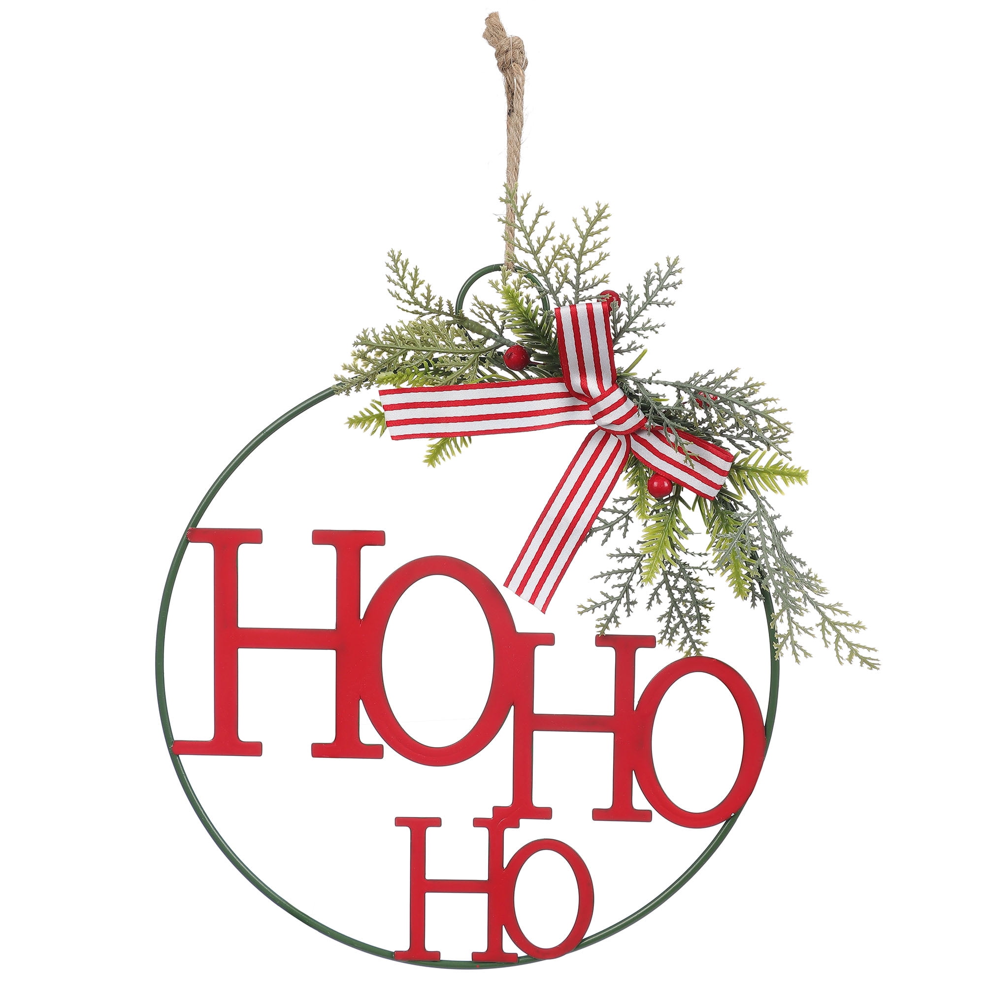 Holiday Time Red Metal Ho Ho Ho Sign Wall Decor, 11.25 inches