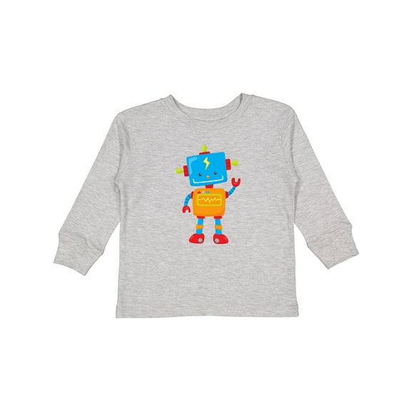 Inktastic Cute Robot, Colorful Robot, Funny Robot, Robotics Boys or Girls Long Sleeve Toddler T-Shirt