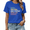 1-Blue, variant on Women's Black Song Lyrics Graphic Short Sleeve T-Shirt Oversized Fit Top