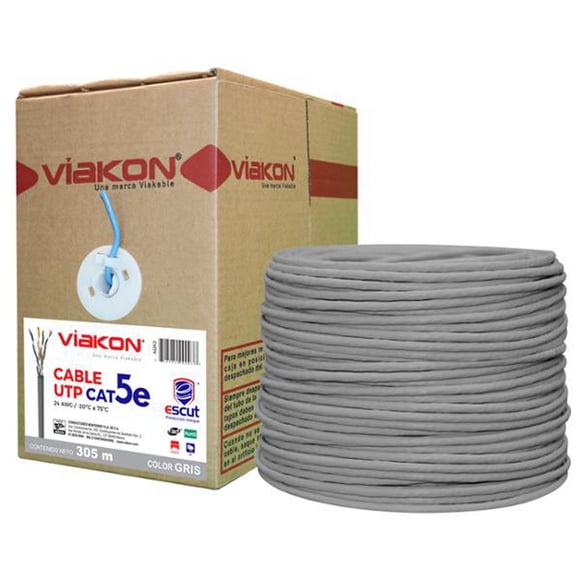 cable utp escut 4p cat5e gr 305m viakon
