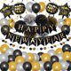 thumbnail image 1 of Kit de globos, 39 unidades, feliz año nuevo, negro, dorado y plateado con pancarta, 1 of 3