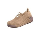 thumbnail image 7 of Taylonsss Women's Round Toe Lace-Up Wedge Heel Platforms Shoes with Soft Fabric and Cushioned Sole for Casual Wear Comfortable All-Day Walking Shoes, 7 of 7