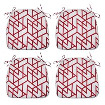 FBTS Prime 16x17 inch All-Weather Red Geometirc Outdoor Seat Pads, Pack of 4
