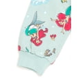 thumbnail image 7 of Disney The Little Mermaid Little Girls' Fleece 2-Piece Sweatshirt and Pants Set Ariel Angel Blue, 7 of 7