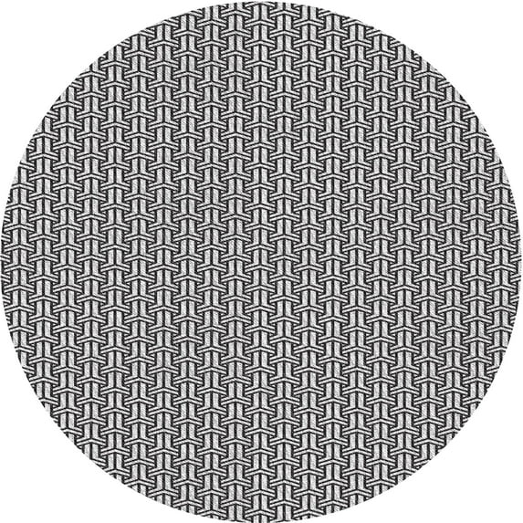 Ahgly Company Indoor Round Patterned Gray Novelty Area Rugs, 3' Round