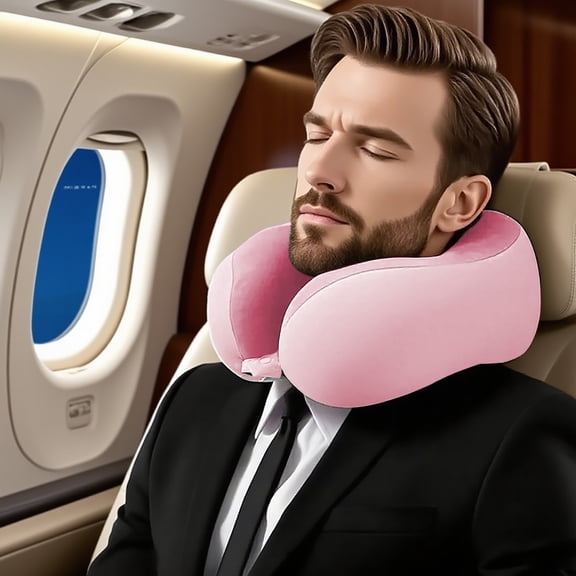 Travel Neck Pillow with Ergonomic Design for Maximum Comfort Polyester Filling Ideal for Airplane Train and Home Use for Travel and Relaxation