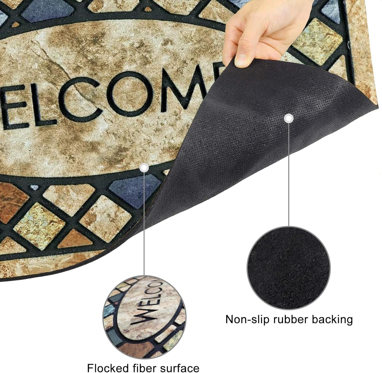 Door Mat Welcome Mat 24 x 36 Inch Front Door Mat Outdoors for Home Entrance Outdoors Mat for Outside Entry Way Doormat Entry Rugs, Heavy Duty Non Slip Rubber Back Low Profile, Dragonfly