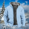 thumbnail image 5 of FRSASU Men's Sherpa Lined Hoodie Full Zip Up Heavyweight Hooded Jacket Sweatshirt Fleece Fall Winter Warm Coat with Pocket Sky Blue, 5 of 5