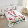 thumbnail image 4 of Erosebridal Cute Bunnies Rabbit Bedding Todder Comforter Set for Kids, Happy Easter Down Comforter, Reversible 2 Pieces, 4 of 8