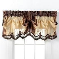 Danbury Embroidered Window Beaded Valance Treatments By GoodGram® - Brown