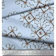 thumbnail image 3 of Soimoi Blue Poly Georgette Fabric Floral Wreath Geometric Decor Fabric Printed Yard 52 Inch Wide, 3 of 5