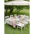 thumbnail image 3 of Outdoor Tablecloth with Umbrella Hole and Zipper, Pink Purple Flower Rectangle Table Cloth 54x80 Inch Waterproof Tablecloth, Spring Country Floral Leaf Grey Plaid Picnic Table Cover for Patio Camping, 3 of 7