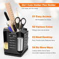 thumbnail image 2 of Coin Counter Coin Sorter, 2 In-1 Desk Organizer, 360°Rotatable Coin Sorter & Pen Holder,Coin Counter Pencil Holder, 2 of 7