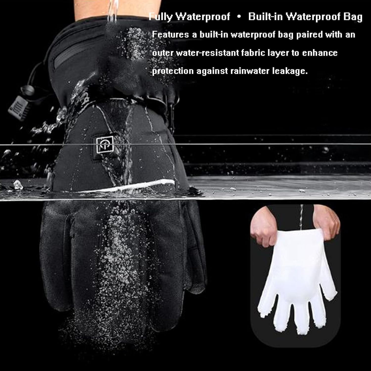 SONGAUN Heated Gloves for Men Women, Rechargeable Hand Warmer with Touchscreen, Waterproof Electric Heated Ski Glove for Winter Outdoor Work Hunting Camping Snowboarding Hiking