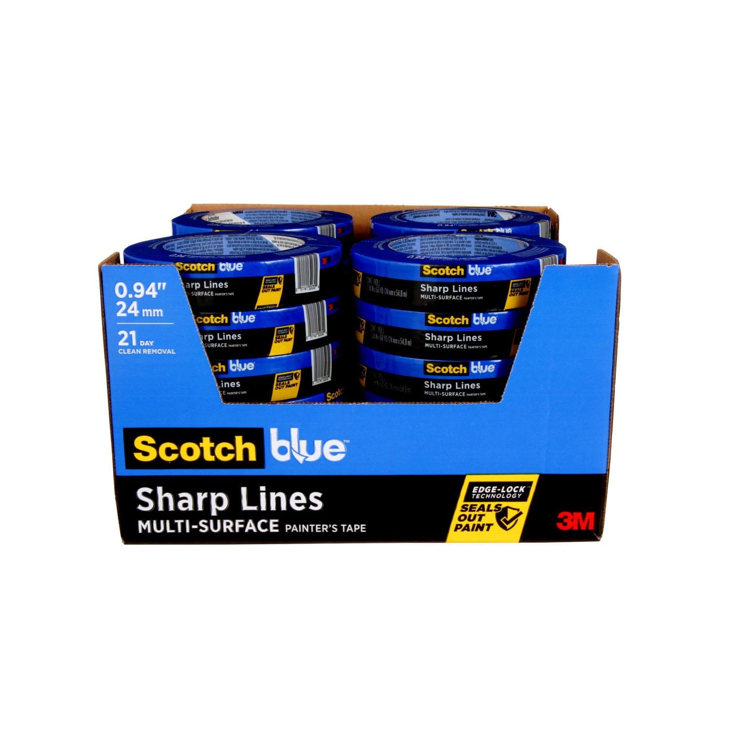 Ruban pour peintres pour surfaces multiples pour lignes de démarcation nettes ScotchBlue(MC) 36 mm x 54,8 m