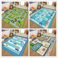 thumbnail image 2 of Alfombra de juego de rompecabezas de tráfico de calle para decoración de dormitorio de niños, alfombra educativa para guardería, sala de estar, baño, 2 of 5