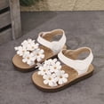 thumbnail image 2 of kpoplk Girls Sandals Open Toe Strappy Summer Shoes Summer Flower Casual Sandals(Beige,8.5), 2 of 9