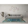 thumbnail image 3 of Ahgly Company Indoor Square Oriental Light Blue Industrial Area Rugs, 5' Square, 3 of 4