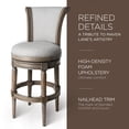 thumbnail image 3 of Maven Lane Pullman Tabouret de Bar, Fini Chêne Récupéré avec Revêtement en Tissu Gris Cendré, 3 of 5