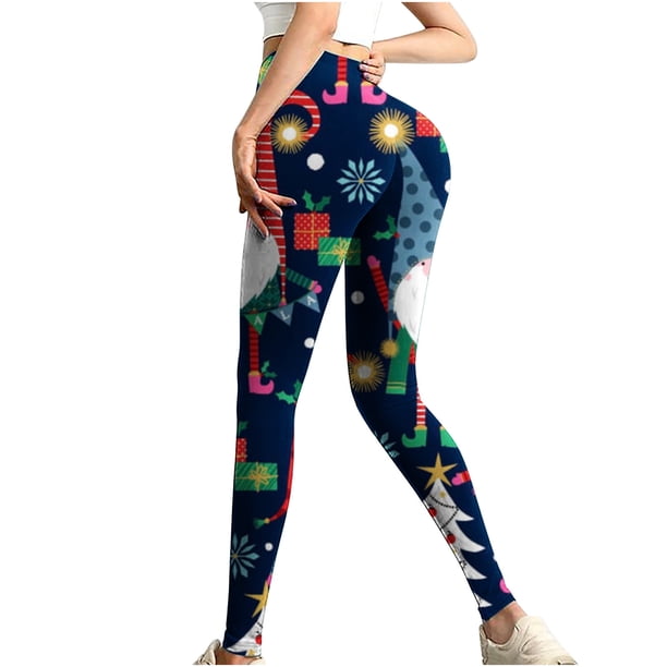Leggings de yoga elásticos de cintura media con estampado navideño para mujer Fridja hfkajh104342