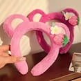 thumbnail image 5 of Strawberry Bear Plush Headband for Women Sweet Fashion Girls Face Wash HairBand, 5 of 9
