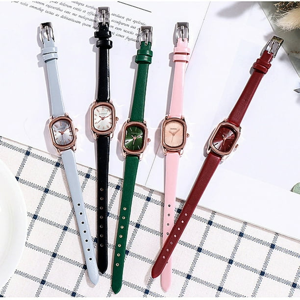 Women Retro Casual Small Square Dial Quartz Analog Watch Office Wristwatch Gift