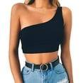 thumbnail image 6 of Women Summer Tops Womens Sexy Vest Fashion Blouse Camisole Sleeveless T-Shirt Crop for Women Top Undershirt Casual Fall Tops Little Crop Workout Junior Top Shirt Business Clothes Cleavage Black M, 6 of 7