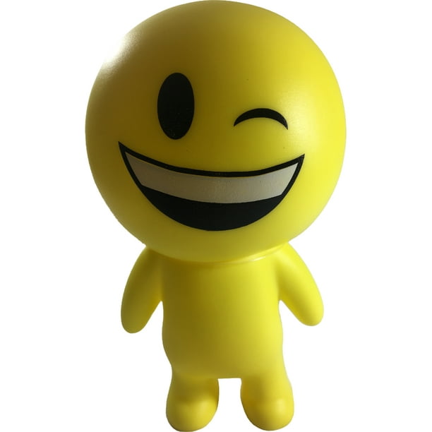 Ri Novelty Yellow Laughing And Winking Emoticon Emoji Squeaky Squeeze Figure Relief Toy Walmart Com Walmart Com