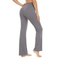 thumbnail image 2 of ValueVibe Womens Flare Yoga Pants with Pockets Bootcut Yoga Leggings High Waist Tummy Control Workout Pants, Gray 3XL, 2 of 8