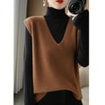 thumbnail image 3 of Bovemsi Sweaters for Women Cozy Autumn Winter Knitted Sweater Vest Korean Sleeveless V Neck Pullover Female Loose Tops Waistcoats Soft Fall Sweaters, 3 of 4
