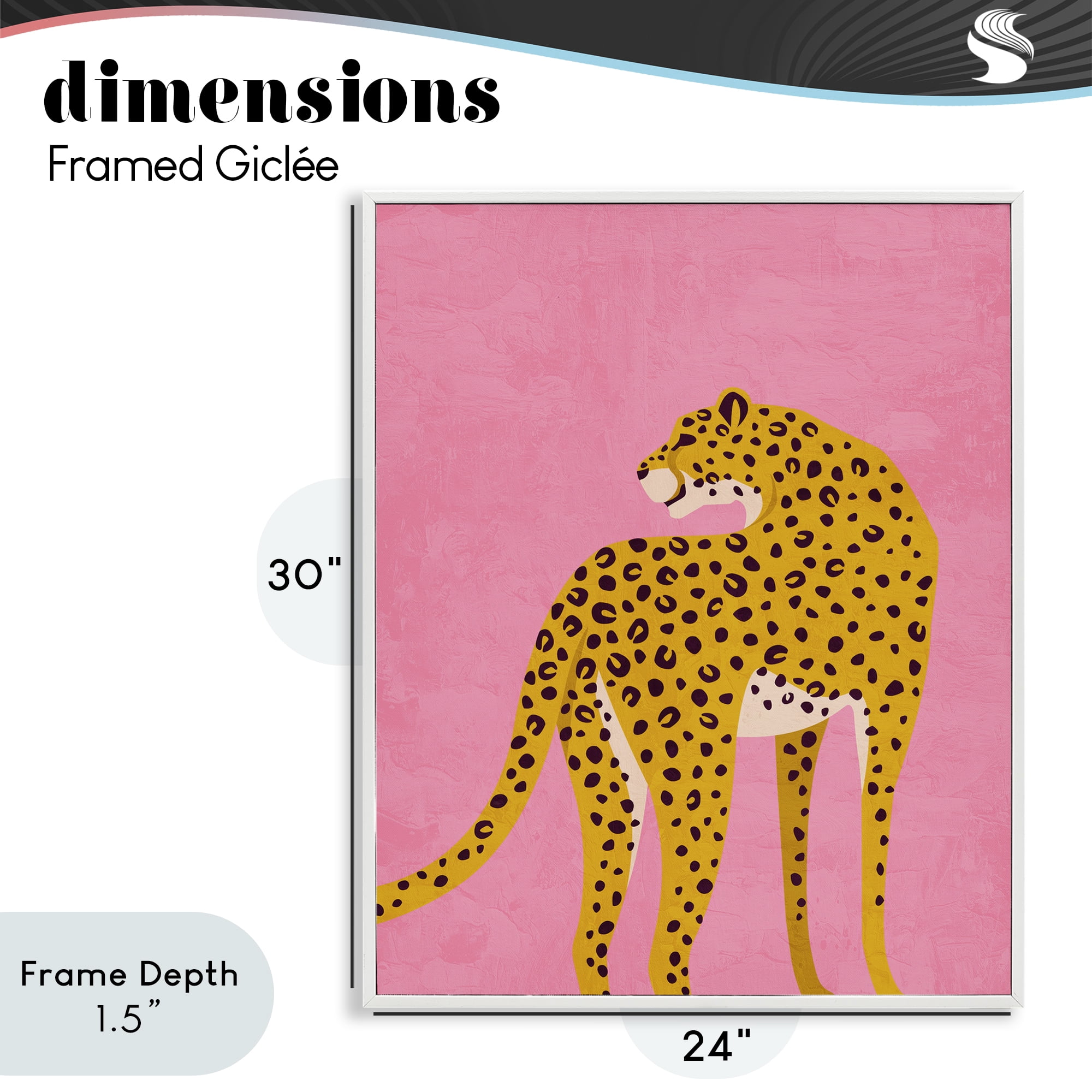Stupell Industries Leopard on Pink Serenade White Framed Giclee Art, design by Kim Allen
