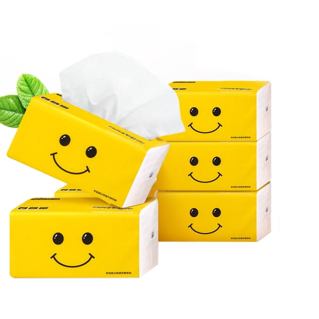 Toallas de papel multiusos, servilletas de papel de cocina intercaladas de 3 capas, 300 unidades, para el hogar, restaurante, hotel, cara sonriente