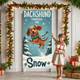 thumbnail image 2 of Animated Dachshund Banner Winter Theme Snowy Scene Christmas Decoration Holiday Display for Indoor Event Party, 2 of 9