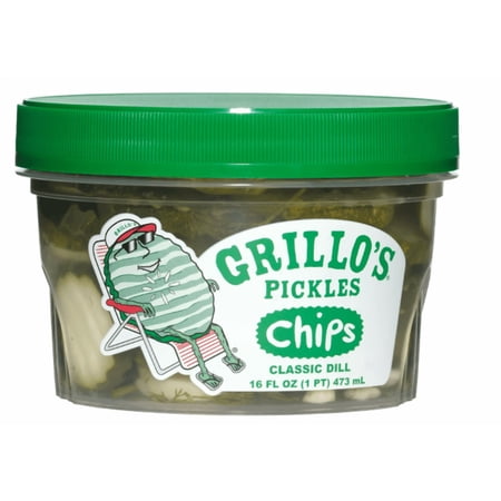 Grillo's Pickles Classic Dill Pickle Chips, 16 fl oz Tub