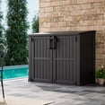 thumbnail image 6 of Nihsuao Store-It-Out Midi Horizontal Durable 36 Cu.ft Resin Outdoor Storage Shed With Heavy Duty Floor and Locking Latch, for Lawnmowe, Garden Tools, Black, 6 of 7