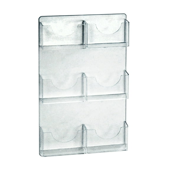 Six-Pocket Wall Mount Bifold Brochure Holder, 2-Pack