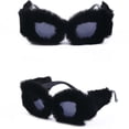 thumbnail image 3 of Gafas de sol peludas de ojo de gato, lindas gafas de sol vintage suaves para niñas, para conciertos y conducción. Negro, 3 of 9