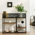 thumbnail image 3 of Gymax 4-Tier Console Table w/ Wire Basket Narrow Sofa Table w/ shelf Industrial Bookcase, 3 of 10
