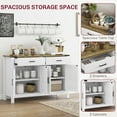thumbnail image 4 of HOMCOM Buffet avec 2 Tiroirs 2 Armoires de Rangement Armoire Buffet, Blanc, 4 of 10