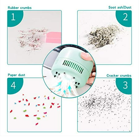 iSuperb Desktop Vacuum Cleaner Portable Keyboard Sweeper Mini Crumb Vacuum Cleaner Table Food Rubber Crumb Dust Remover Cleaner for Home, Office, Cars - No Battery Included (Blue)