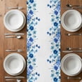 thumbnail image 4 of Table Runner 72 Inches Long for Kitchen Dining, Spring Blue Floral Dresser Scarf Farmhouse, Dining Table Decorations for Wedding/Parties, Farmhouse Weeping Floral Leaves 14 x 72 In, 4 of 8