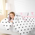 thumbnail image 3 of Manfei Bow Letter Print C Queen Comforter Set,Minimalist Geometric Polka Dot Comforter Sets Queen,Pink Reversible,3-Piece,1 Comforter and 2 Pillowcases, 3 of 7