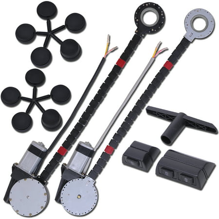 Yescom Electric Power Window Roll Up Conversion Kit with 2 Switches Wiring and Hardware for 2-Door Truck SUV