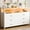 White-6 Drawers, variant on Alohappy Bedroom Dresser 6 Drawers,  LED Dresser with Power Outlets for Adults, White
