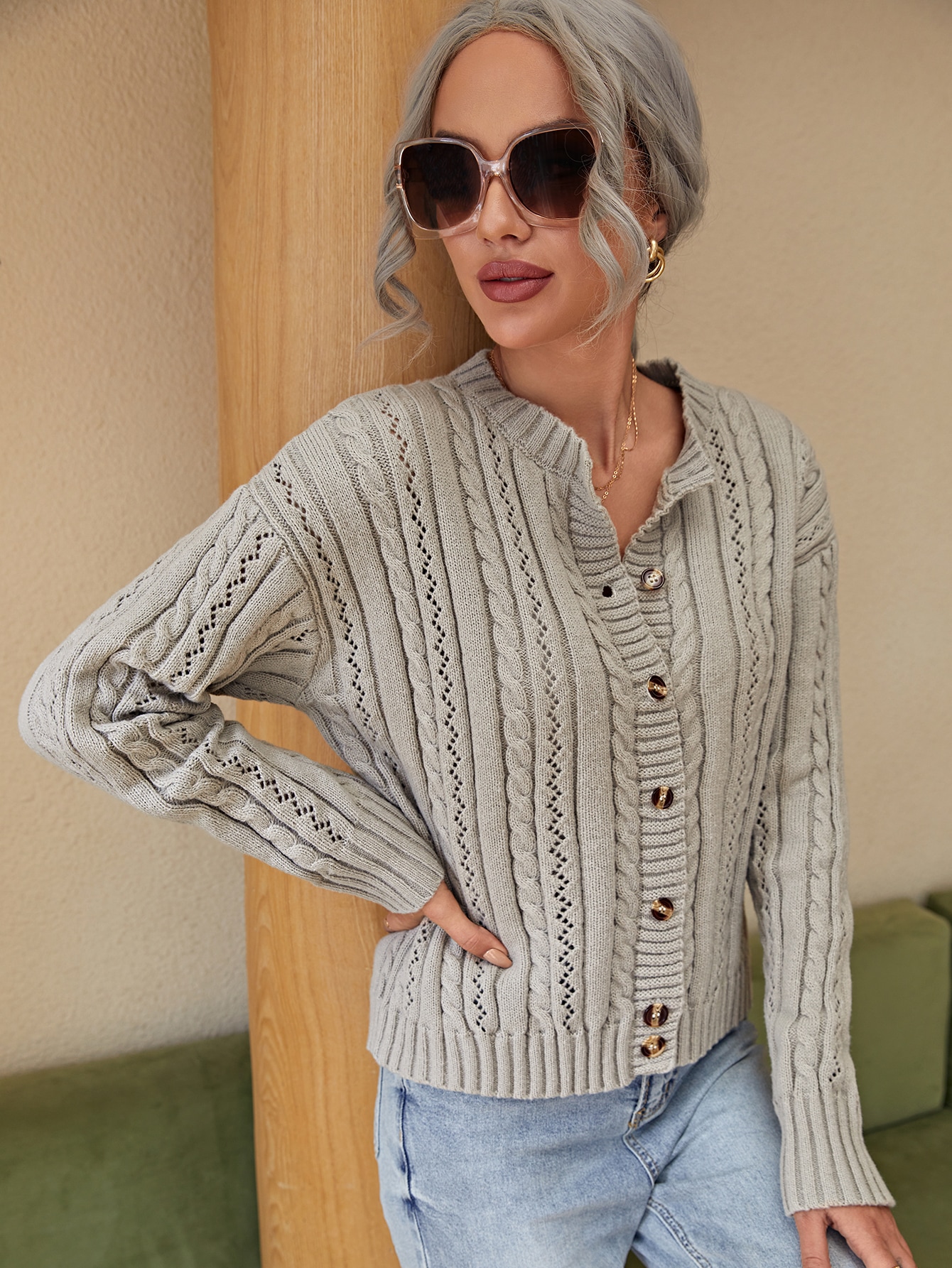6(ROKU) POMPOM CARDIGAN カーディガン 11/10まで animalrecord.net