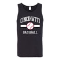 thumbnail image 2 of Wild Bobby City of Cincinnati Baseball Fantasy Fan Sports Men's Tank Top, Black, Small, 2 of 6
