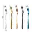 thumbnail image 5 of JINGT 6Pcs Stainless Steel Fruit forks Mini Food Pick Cake Desserts Sushi Snack Sticks Blue, 5 of 8