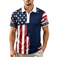 thumbnail image 5 of WULMLEO Men's 250 Anniversary USA Shirt 250 Years American Polo Tops Short Sleeve 250th Birthday 4th of July Patriotic Flag Tee Navy M, 5 of 5